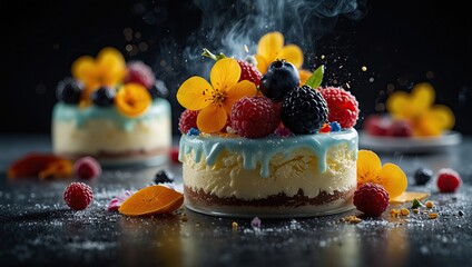 Wall Mural - cake with berries