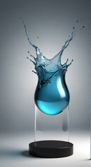 Wall Mural - water splash in glass