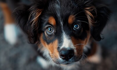 Wall Mural - Adorable puppy with expressive eyes, capturing its charm