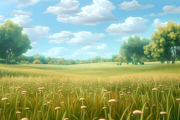 Sticker - Landscape grass backgrounds panoramic.