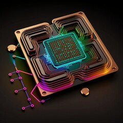 ARTISTIC NEON MICROCHIPS ART 2