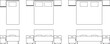 © Irene frontado - Set of beds in plan and elevation or view - Arquitectonico