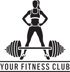 Wall Mural - Lady Fitness Monogram Vector