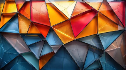 Wall Mural -   A macroscopic view of a complex artwork formed by various geometrical elements