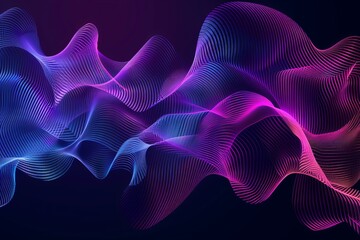 Sticker - Flowing abstract waves in vibrant pink and purple hues representing fluidity and motion in a digital artwork