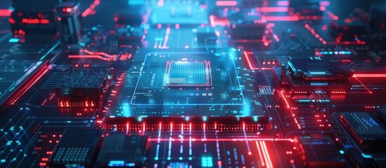 Digital Circuitry - A Glowing Abstract Representation of Technology