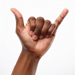 Hang loose Hand Gestures on white background