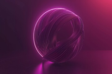 Wall Mural - abstract glowing sphere in purple hues symbolizing energy and mystery in a futuristic design