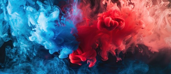 Wall Mural - Abstract Blue and Red Ink Swirls