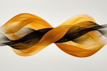 Wall Mural - abstract wave design in golden and black hues representing fluidity and elegance in a modern style