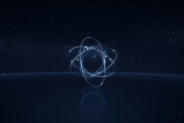 Wall Mural - abstract cosmic design with interconnected blue elements representing futuristic connectivity and sp