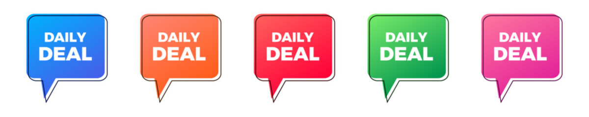 Wall Mural - Daily deal sale colorful sticker set.