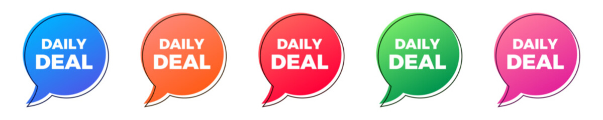 Wall Mural - Daily deal sale colorful sticker set.