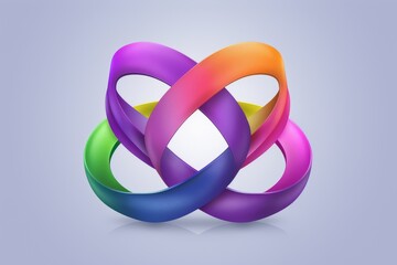 Poster - Colorful abstract knot design with interwoven shapes representing unity and complexity