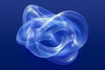 Wall Mural - abstract digital illustration of a complex knot like structure with smooth flowing lines in a blue b