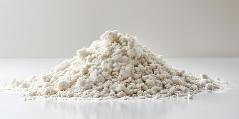 Heap of Flour on White Background