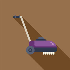 Sticker - Professional cleaning equipment icon in flat style with long shadow, isolated on brown background