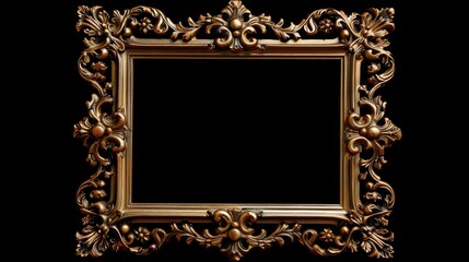 Sticker - Isolated golden frame for design or painting with clipping path included