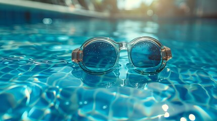 Swimming goggles resting by the pool during a sunny afternoon