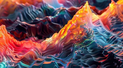 Wall Mural - a mesmerizing 3d abstract multicolor visualization
