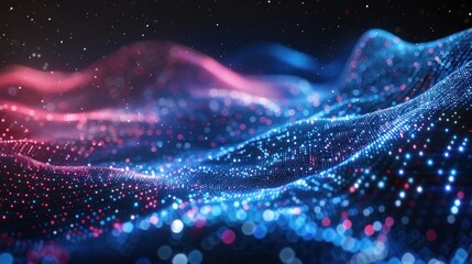 Wall Mural - abstract digital design with flowing particles