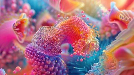 Wall Mural - a mesmerizing 3d abstract multicolor
