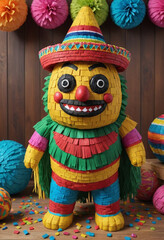 Wall Mural -  A traditional Mexican piÃ±ata party. 