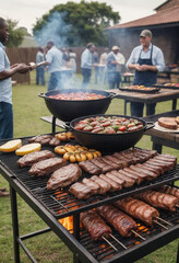 Wall Mural -  A traditional South African braai (BBQ) event. 