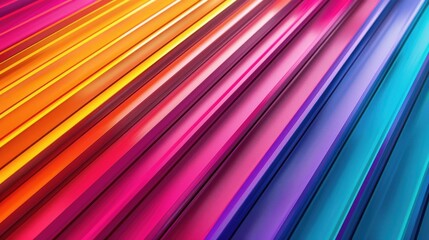 Poster - Multicolored corrugated surface with vibrant parallel lines in high quality image