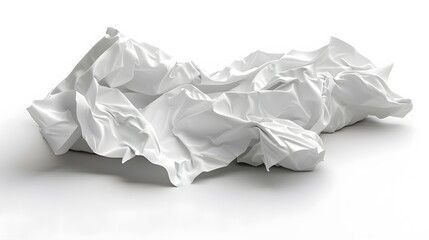 White crumpled fabric on white background