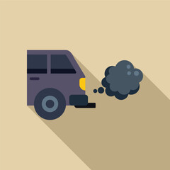 Wall Mural - Illustration representing an old car emitting black smoke from its exhaust pipe, symbolizing air pollution