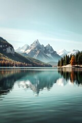 Wall Mural - lake and mountains