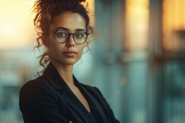 Photorealistic beautiful confident women businesswoman Generative AI