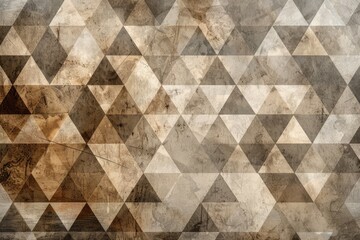 Wall Mural - A decorative tile design with triangular patterns on a brown and white background