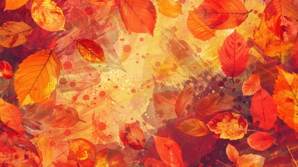 Canvas Print - A colorful arrangement of autumn leaves, ideal for seasonal decorations or autumn-themed designs