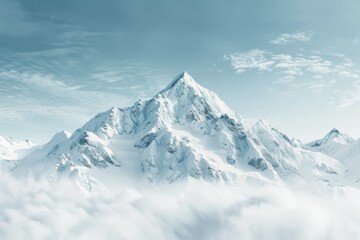 snow-covered tops of mountains Generative AI