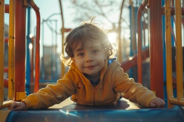 Wall Mural - Kids having fun on the playground Generative AI