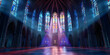 © Awildbulbasaur - Catedral católica com vitrais coloridos