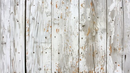 Wall Mural - Close up background of weathered wood with vintage white paint