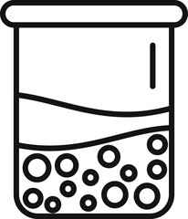 Sticker - Simple and minimal illustration of a chemical flask with liquid bubbling inside, perfect for science and education related projects