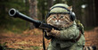 © Nuno 88 - cat wearing army clothes and carrying weapons