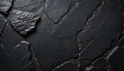 Poster - Black Slate Rock Texture Background. with copy space for text