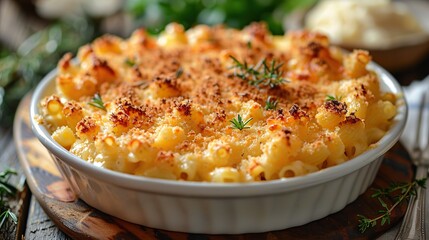 Wall Mural - Mac and Cheese with Golden Brown Crust