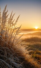 Wall Mural - Golden Grass at Sunset.