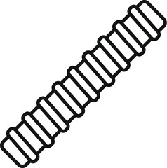 Sticker - Black outline icon of a rebar steel reinforcement rod used in metal building construction