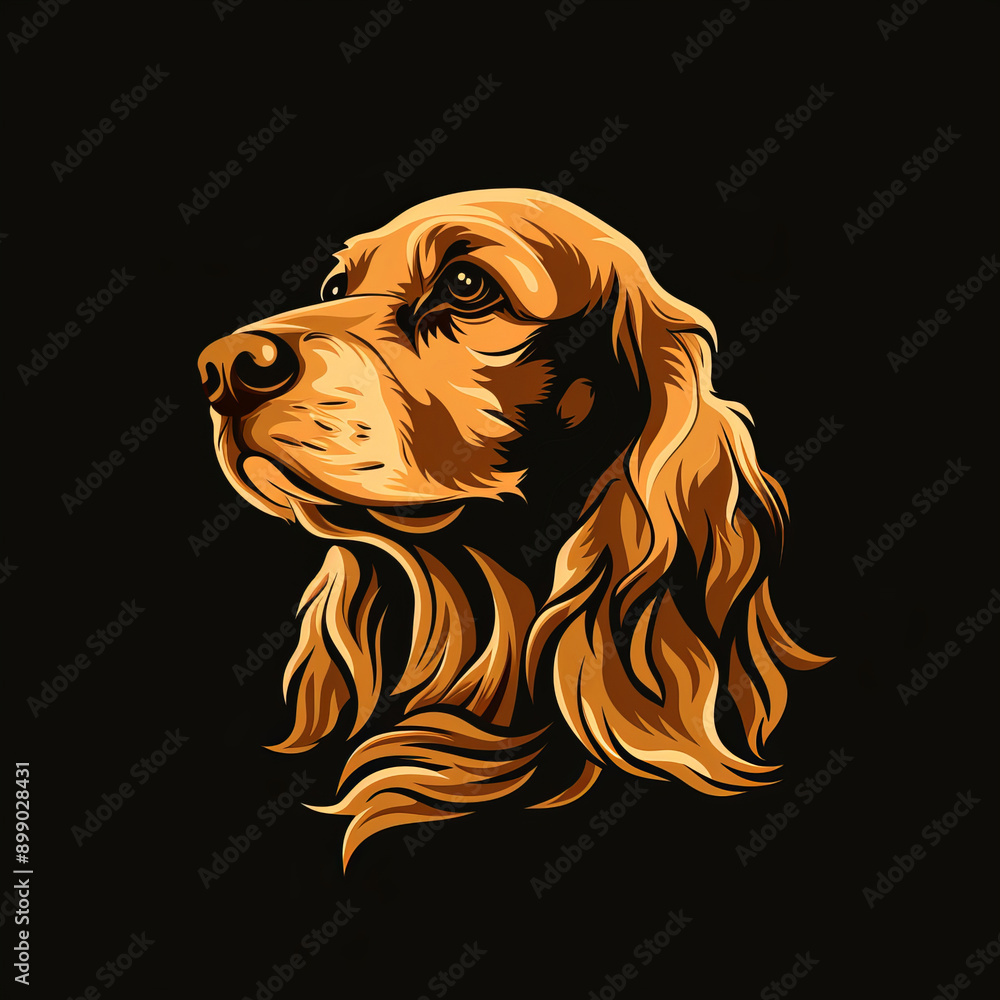 Cocker Spaniel, simple vector logo for t-shirt printing graphic design ...