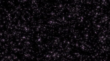 Canvas Print - animation loop glow purple white stars particles flow from left to right animation on black abstract