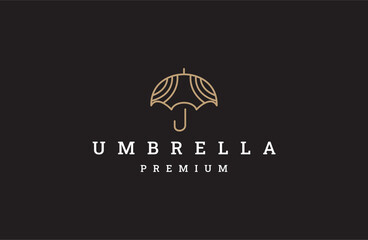 Wall Mural - umbrella logo design, icon vector, line art design