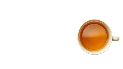 Wall Mural - Cup of tea seen from above isolated on a transparent background. Top View.
