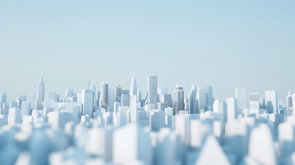 blue city skyline, city modeling, skyline of city, 3d model rendering, city landscape